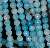 8MM Light Blue Dragon Vein Agate Gemstone Faceted Round Loose Beads 14.5 inch Full Strand (80002846-A56)