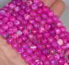 8MM Sugar Pink Fire Agate Gemstone Faceted Round Loose Beads 14.5 inch Full Strand (80002847-A56)