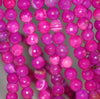 8MM Sugar Pink Fire Agate Gemstone Faceted Round Loose Beads 14.5 inch Full Strand (80002847-A56)