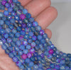 6MM Purple Blue Fire Agate Gemstone Faceted Round Loose Beads 14.5 inch Full Strand (80002849-A51)