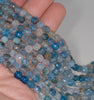 6MM Light Blue Dragon Vein Agate Gemstone Faceted Round Loose Beads 14.5 inch Full Strand (80002855-A51)