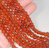 6MM Carnelian Red Agate Gemstone Faceted Round Loose Beads 14.5 inch Full Strand (80002861-A51)