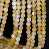 6MM Milky Yellow Agate Gemstone Faceted Round Loose Beads 14.5 inch Full Strand (80002863-A51)