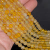 6MM Yellow Agate Gemstone Faceted Round Loose Beads 14.5 inch Full Strand (80002864-A51)