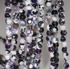 6MM Black White Fire Agate Gemstone Faceted Round Loose Beads 14.5 inch Full Strand (80002870-A51)