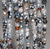 6MM Black White Fire Agate Gemstone Faceted Round Loose Beads 14.5 inch Full Strand (80002871-A53)