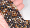 6MM Dark Brown Agate Gemstone Faceted Round Loose Beads 14.5 inch Full Strand (80002872-A53)