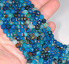 6MM Dark Blue Dragon Vein Agate Gemstone Faceted Round Loose Beads 14.5 inch Full Strand (80002880-A53)