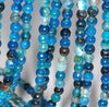 6MM Dark Blue Dragon Vein Agate Gemstone Faceted Round Loose Beads 14.5 inch Full Strand (80002880-A53)