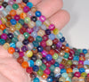 6MM Party Mix Agate Gemstone Faceted Round Loose Beads 14.5 inch Full Strand (80002881-A53)