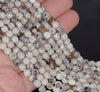 6MM White Fire Agate Gemstone Faceted Round Loose Beads 14.5 inch Full Strand (80002882-A53)