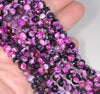 6MM Pink Black Fire Agate Gemstone Faceted Round Loose Beads 14.5 inch Full Strand (80002883-A53)