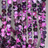 6MM Pink Black Fire Agate Gemstone Faceted Round Loose Beads 14.5 inch Full Strand (80002883-A53)