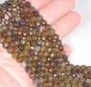 6MM Brown Dragon Vein Agate Gemstone Faceted Round Loose Beads 14.5 inch Full Strand (80002884-A53)