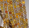 6MM Yellow Brown Dragon Vein Agate Gemstone Faceted Round Loose Beads 14.5 inch Full Strand (80002885-A53)