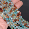 6MM Party Mix Dragon Vein Agate Gemstone Faceted Round Loose Beads 14.5 inch Full Strand (80002886-A53)