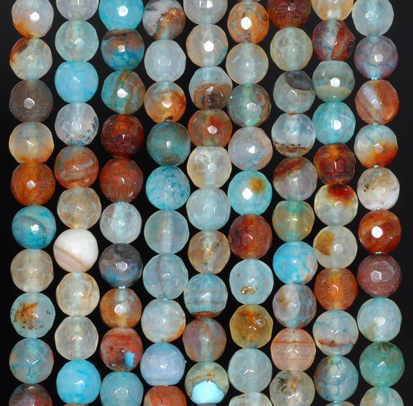 Gemstones - Mixed Agate Round Beads 4mm