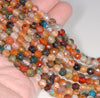 6MM Party Mix Dragon Vein Agate Gemstone Faceted Round Loose Beads 14.5 inch Full Strand (80002888-A53)