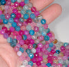 6MM Party Mix Dragon Vein Agate Gemstone Faceted Round Loose Beads 14.5 inch Full Strand (80002890-A53)