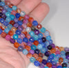 6MM Party Mix Dragon Vein Agate Gemstone Faceted Round Loose Beads 14.5 inch Full Strand (80002892-A53)