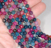 6MM Party Mix Dragon Vein Agate Gemstone Faceted Round Loose Beads 14.5 inch Full Strand (80002893-A53)