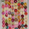 6MM Party Mix Dragon Vein Agate Gemstone Faceted Round Loose Beads 14.5 inch Full Strand (80002894-A53)