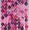 6MM Dark Pink Dragon Vein Agate Gemstone Faceted Round Loose Beads 14.5 inch Full Strand (80002895-A53)