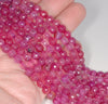 6MM Pink Dragon Vein Agate Gemstone Faceted Round Loose Beads 14.5 inch Full Strand (80002896-A53)