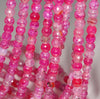 6MM Magenta Pink Dragon Vein Agate Gemstone Faceted Round Loose Beads 14.5 inch Full Strand (80002898-A53)