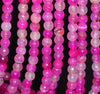 6MM Sugar Pink Dragon Vein Agate Gemstone Faceted Round Loose Beads 14.5 inch Full Strand (80002899-A53)