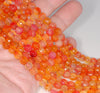 6MM Light Orange Fire Agate Gemstone Faceted Round Loose Beads 14.5 inch Full Strand (80002900-A53)