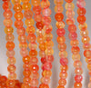 6MM Light Orange Fire Agate Gemstone Faceted Round Loose Beads 14.5 inch Full Strand (80002900-A53)