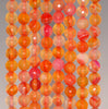 6MM Light Orange Fire Agate Gemstone Faceted Round Loose Beads 14.5 inch Full Strand (80002900-A53)