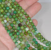 6MM Grass Green Dragon Vein Agate Gemstone Faceted Round Loose Beads 14.5 inch Full Strand (80002903-A52)