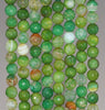 6MM Grass Green Dragon Vein Agate Gemstone Faceted Round Loose Beads 14.5 inch Full Strand (80002903-A52)