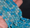 6MM Light Blue Dragon Vein Agate Gemstone Faceted Round Loose Beads 14.5 inch Full Strand (80002909-A52)