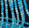 6MM Light Blue Dragon Vein Agate Gemstone Faceted Round Loose Beads 14.5 inch Full Strand (80002909-A52)