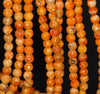 6MM Dark Orange Fire Agate Gemstone Faceted Round Loose Beads 14.5 inch Full Strand (80002910-A52)