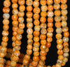 6MM Light Orange Fire Agate Gemstone Faceted Round Loose Beads 14.5 inch Full Strand (80002911-A52)