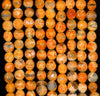 6MM Light Orange Fire Agate Gemstone Faceted Round Loose Beads 14.5 inch Full Strand (80002911-A52)