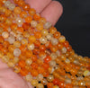 6MM Orange Dragon Vein Agate Gemstone Faceted Round Loose Beads 14.5 inch Full Strand (80002912-A52)