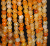 6MM Orange Dragon Vein Agate Gemstone Faceted Round Loose Beads 14.5 inch Full Strand (80002912-A52)