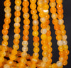 6MM Orange Dragon Vein Agate Gemstone Faceted Round Loose Beads 14.5 inch Full Strand (80002915-A52)