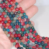 6MM Party Mix Dragon Vein Agate Gemstone Faceted Round Loose Beads 14.5 inch Full Strand (80002916-A52)