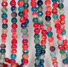 6MM Party Mix Dragon Vein Agate Gemstone Faceted Round Loose Beads 14.5 inch Full Strand (80002916-A52)