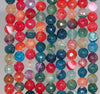 6MM Party Mix Dragon Vein Agate Gemstone Faceted Round Loose Beads 14.5 inch Full Strand (80002916-A52)