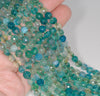 6MM Green Dragon Vein Agate Gemstone Faceted Round Loose Beads 14.5 inch Full Strand (80002917-A52)