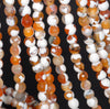 6MM Orange Red Fire Agate Gemstone Faceted Round Loose Beads 14.5 inch Full Strand (80002919-A52)