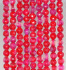 6MM Dark Red Agate Gemstone Faceted Round Loose Beads 14.5 inch Full Strand (80002920-A52)