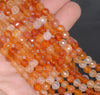 6MM Carnelian Red Agate Gemstone Faceted Round Loose Beads 14.5 inch Full Strand (80002922-A52)